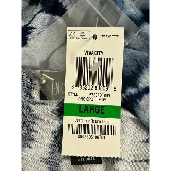 INC International Concepts Embellished One Shoulder Top in Blue - Sz L - New - Picture 4 of 6